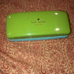 Kate Spade Eyeglass/Sunglass Hard Shell Case, Green/Turquoise